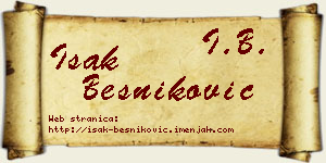 Isak Besniković vizit kartica